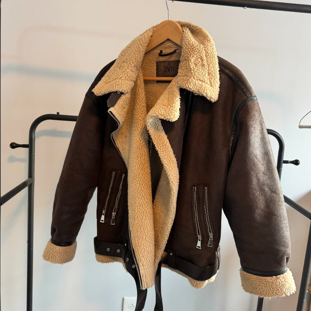 Zara faux leather lined jacket